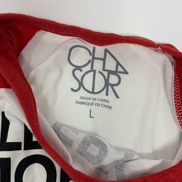 Chaser Raglan Graphic Tee shirt Size L Red:White - Picture 8 of 10